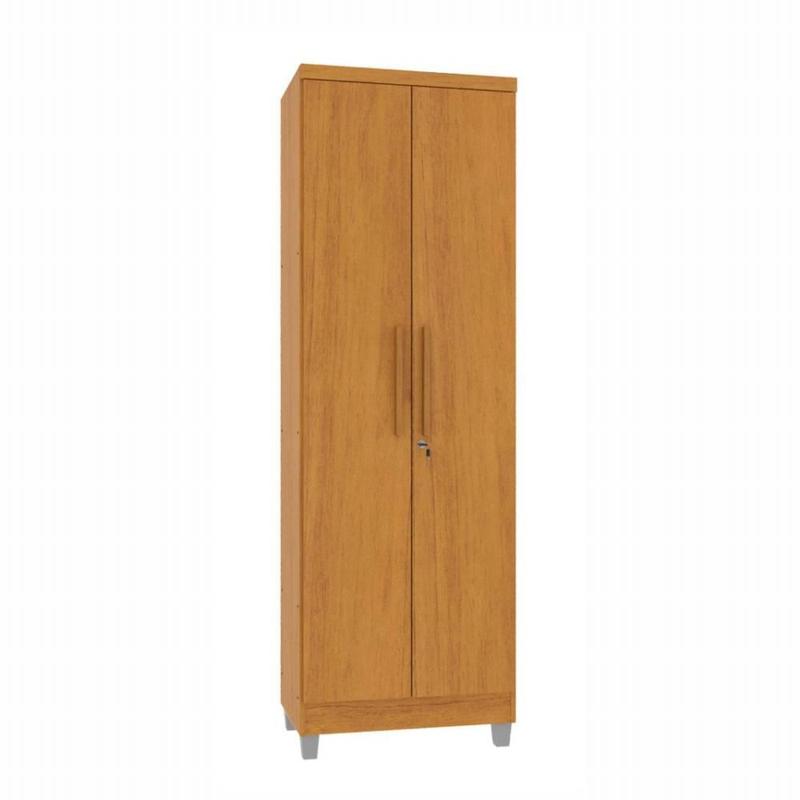 Armário Multiuso Com Duas Portas E Fechadura Napole New Cedro